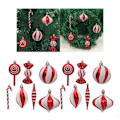 Miniatyrbild 2 av 5: 1 st julgranskulor Flerfärgade Julhängande Trädberlocker Julgransprydnader Boll Hemfest Dekoration Present Nyår 14PCS