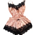 Miniatyrbild 1 av 4: Sexig spetsunderkläder för kvinnor, babydoll, nattkläder, sovkläder pink S