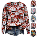 Miniatyrbild 3 av 6: Jultröjor Dam Jumper Lös Blus Damtröjor Jul Långärmad Topp C M