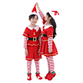 Miniatyrbild 4 av 7: Jultomte Cosplay Kostym för Barn Pojkar Flickor Juldräkt Kläder Set Girls 130cm