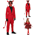 Pikkukuva 2 / 5: Halloween Red Bull Paholaisvaihe Cosplay Naamiaiset Lava-asu Boys M