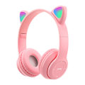 Pikkukuva 2 / 5: Lasten langattomat Bluetooth-kuulokkeet LED-valoilla, kissa-korva kuulokkeet Pink