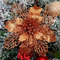 Miniatyrbilde 5 av 5: 10 stk. Jule Glitter Blomst Trepynt Jul White