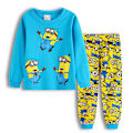 Miniatyrbild 2 av 3: Minions Pyjamas för Små Pojkar Grafisk Långärmad Topp & Byxor Sovkläder Set Hemmakläder Pj's #9 120cm