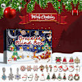 Miniatyrbillede 4 af 5: Julekalender Jule Nedtællingskalender DIY Charme Armbånd Fremstillingssæt Blind Box