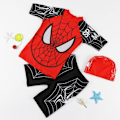 Miniatyrbild 1 av 3: Spider-Man Pojkars Badkläder Topp Shorts Keps Set Spiderman Baddräkt Strandkläder Black XL