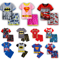 Miniatyrbild 2 av 4: Barnens Pojkpyjamas Set Cartoon T-shirt Shorts Nattkläder Outfit Marvel Three Heroes 130cm