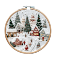 Miniatyrbild 1 av 4: Julklappsstickningsset med Jultema Broderimönster med Båge Nålar Trådar DIY Broderi Set för Vuxna Nybörjare A