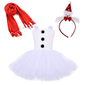Miniatyrbillede 1 af 5: Hvid Snemand Tutu Kjole Prinsessekjoler Pige Julekostume 140CM