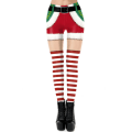 Miniatyrbild 5 av 11: Dam Leggings med Julmotiv - Slank Passform - Santa Stretch Byxor G