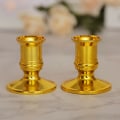Miniatyrbild 2 av 7: 2 st julmetall Ljusbas Hållare Ljusstake festdekoration Gold 2PCS