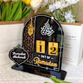 Pikkukuva 5 / 5: 2024 Eid Ramadan Mubarak Advent -joulukalenteri koristeet kotiin Silver