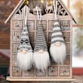 Miniatyrbild 1 av 5: 3 st julgranshängande tomteplyschdockor prydnadsföremål grey 3pcs