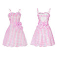 Miniatyrbillede 1 af 2: Zara Barbie Kjole Stropløs Gingham Ternet Pink Midi Kjole heart-shaped M
