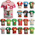 Miniatyrbild 2 av 3: Kvinnor Män Jul Tryckt Kortärmad T-shirt Jumper Fest Xmas Pullover Topp E M