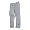 Pikkukuva 1 / 4: Lasten tyttöjen vapaa-ajan kruunukuvioiset kapeat housut leggingsit light grey 140cm