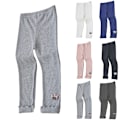 Pikkukuva 2 / 4: Lasten tyttöjen vapaa-ajan kruunukuvioiset kapeat housut leggingsit dark grey 140cm