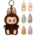 Miniatyrbilde 1 av 3: POP MART The Monsters Labubu Blind Box Samlefigur - Pop Mart Spennende Macaron Plysj Nøkkelring Utgave (1 Blind Box, 15cm) #7