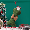 Miniatyrbilde 1 av 5: Julgran Strikket Bein Formet Sokk Julepynt green