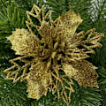 Miniatyrbilde 1 av 5: 10 stk. Julehengende Glitter Blomst Tredekorasjoner Jul Gold