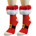 Miniatyrbilde 4 av 5: Dame Santa Fleece Tøffel Strømpe Varm Jul Julegaver Xmas Short Socks