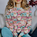 Miniatyrbild 1 av 2: Dam Julrundhalsad Tröja Tomte Lös Pullover B XL