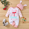 Miniatyrbild 4 av 4: Påskkläder för barn, långärmad body, flickbody, hatt 6-9M