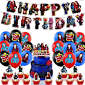 Miniatyrbilde 1 av 5: Descendants: The Rise of Red Bursdagsfest Utstyr Banner Ballonger Kake Cupcake Toppers Sett Dekorasjon