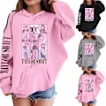 Miniatyrbild 4 av 6: Barn Tonåringar Pojkar Flickor Taylor Swift Tryckt Casual Sweatshirt Hoodies Pullover Toppar Pink 160cm