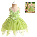 Miniatyrbild 1 av 5: Flickans Elf Tinker Bell Klänning Prinsessklänning Halloween Cosplay 80cm