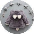Miniatyrbild 4 av 5: Varm vinterjacka med huva i konstpäls för babyflicka och pojke grey 110cm