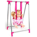Miniatyrbild 2 av 3: Baby Doll Play Set 5 i 1 Dockor Tillbehör Bunt Docka Barnvagn Docka Barnstol Bouncer Spjälsäng Gunga Docka Möbel Barnkammare Lekset Roll (gunga)