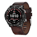 Miniatyrbild 1 av 5: För Garmin Fenix 7x Solar 26mm Läder Stål Spänne Klockarmband Yj52-2(Brun) qd