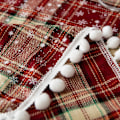 Miniatyrbild 4 av 4: Jul Bomull Linne Bordsduk Dekorativ Päls Bolla Bordsunderlägg för västerländsk mat Snöflinga Bordsduk Red Snowflake Ball Plaid qd Red Snowflake Ball Plaid 140*260cm