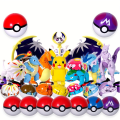 Miniatyrbild 2 av 5: Mewtwo Toy Set Pikachu Charmander Lunala Scroll Action Figure Barnleksaker qd best Charizard + Poke Ball