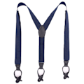 Miniatyrbild 2 av 5: Unisex elastiska hängslen för män Justerbar byxhängslensknapp qd bäst Navy