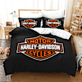 Miniatyrbild 1 av 2: Hd-10 3d Printed Harley Davidson Motor Cycles 2/3st Sängkläder Set Cover Quilt Cover Örngott qd best UK SINGLE 135x200cm