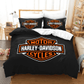 Miniatyrbild 1 av 2: Hd-10 3d Printed Harley Davidson Motor Cycles 2/3st Sängkläder Set Cover Quilt Cover Örngott qd best US QUEEN 228x228cm