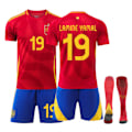 Miniatyrbild 1 av 2: Lamine Yamal 19 Spanien EM-hemmatröja senaste vuxna barnfotbollströja för den nya säsongen Away 18