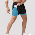 Miniatyrbild 3 av 4: Sport Shorts för Män 2023 - Dubbellager Träningsshorts, Sommar 2-i-1 Strandkläder, Jogging, Gym, Löpning, Z L qd L Gray