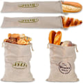 Miniatyrbild 5 av 5: 2 st Återanvändbar linnebrödpåse, fransk baguettepåse med dragsko, 100 % bomullsbrödpåse, matförvaring linnepåsegrönröd stil Style 2