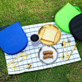 Miniatyrbild 5 av 5: Bärbart Silverset Camping Servis Med Förvaringsväska För Utomhuspicknick qd best Blue Silver