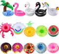 Inflatable Drink Holder, 15-Pack Drink Floats Inflatable Cup Holders Flamingo Coasters for Pool Party-FA-