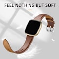 Miniatyrbild 3 av 5: Läderarmband Kompatibelt med Fitbit Versa 3/Fitbit Sense 2/Sense, Äkta Läder Elegant Ersättningsband, Brun