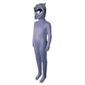 Miniatyrbillede 2 af 5: Sprunki Incredibox Barn Jumpsuit med Hovedbeklædning Outfit Kostume Langærmet Lynlås Playsuit til Voksen & Børn Grå Grey 120cm