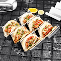 Miniatyrbilde 2 av 5: Tacoholder 4-pakke - Rustfritt stål Tacostativ Serveringsbrett