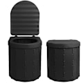 Miniatyrbild 3 av 4: Bärbar Toalett för Camping | Hopfällbar Toalett med Lock | Vattentät Porta Potta | Bil, Husbil, Tält | Toaletthink | Toalettpotta Black
