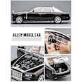 Miniatyrbillede 2 af 5: 1/24 Rolls Royce Phantom Legetøjsbilmodel Diecast Metal Luksus Miniatur Træk Tilbage Lyd Lys Dør Åbning Samling Gave Børn Rolls Royce Phantom3
