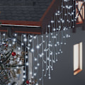 Miniatyrbilde 2 av 5: vidaXL Lysgardin med ispigger 10 m 400 LED-lys kald hvit white 720