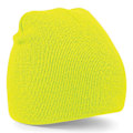 Miniatyrbillede 1 af 2: Beechfield Plain Basic Strikket Vinter Beanie Hat En Størrelse Fluor Fluorescent Gul One Size Fluorescent Yellow